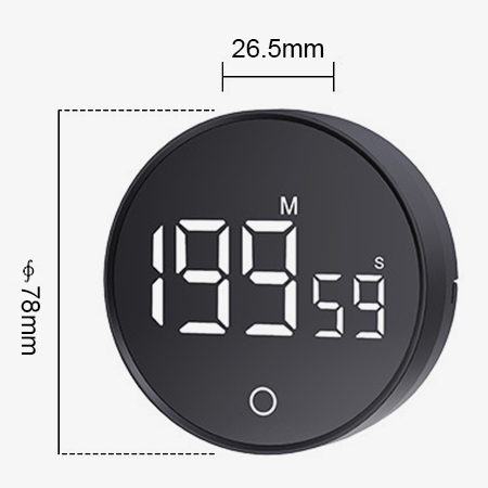 Rotating digital kitchen timer dimension