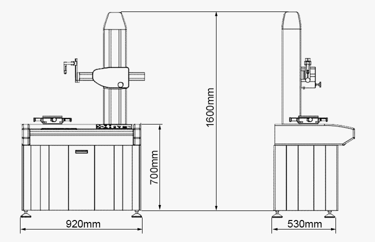 Roundness tester dimension