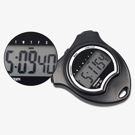 Single-row 2-lap stopwatch large-digit display