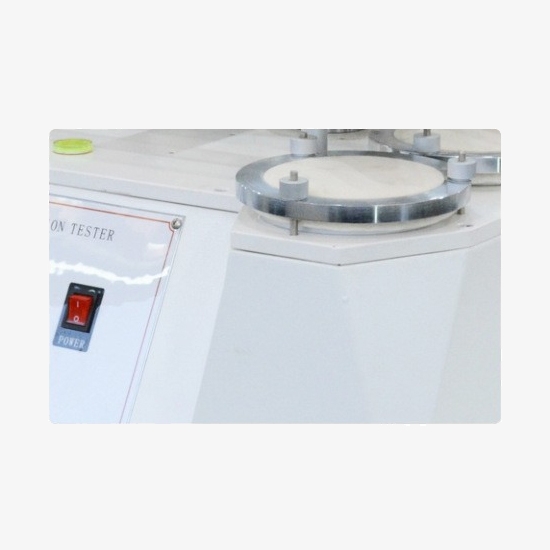 Six-station Martindale abrasion tester view