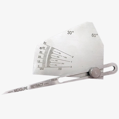 Skewed fillet weld gauge premium stainless steel