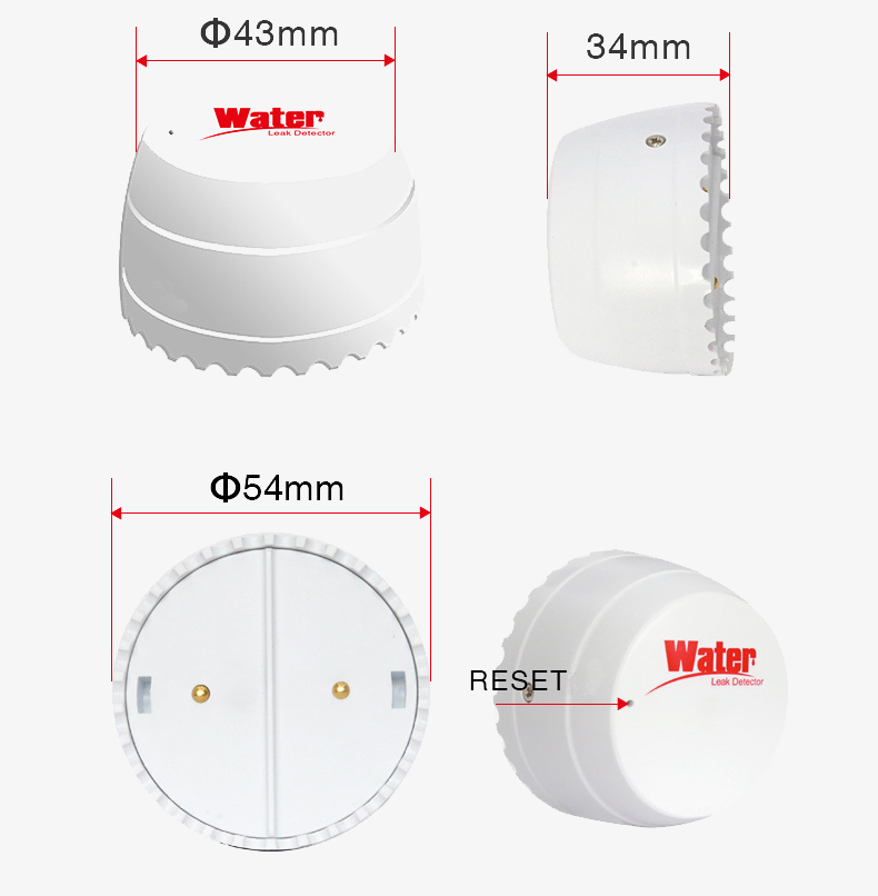 Smart water leak detector dimension