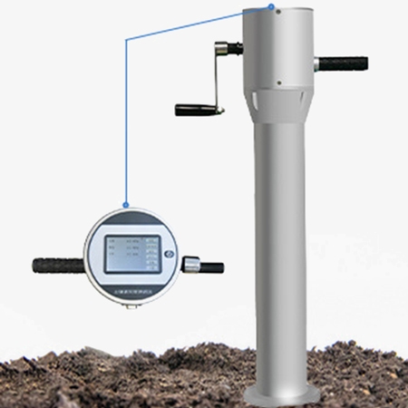Soil penetrometer compaction tester has color screen display