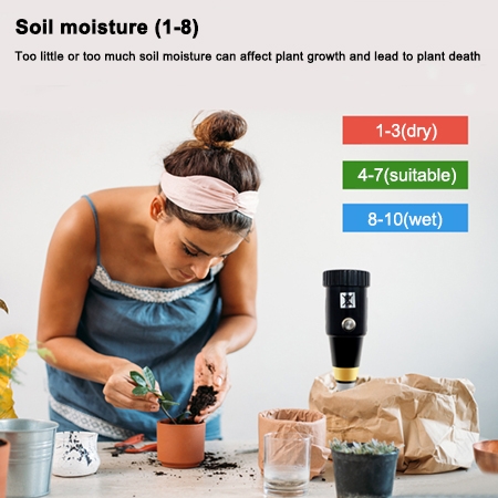 Soil pH moisture meter for plant