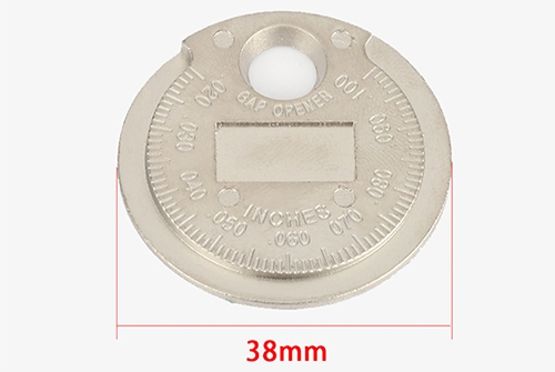 Spark plug gap coin size