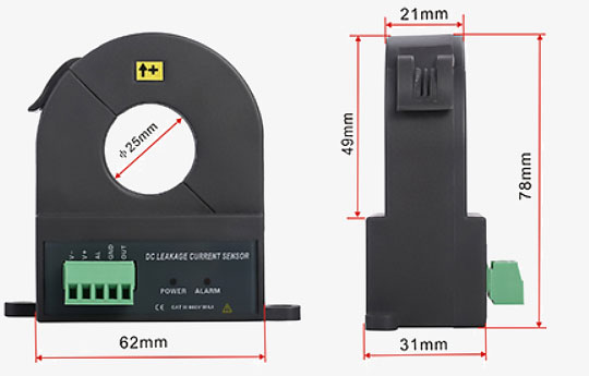 Split core current transformer 100mA DC dimension