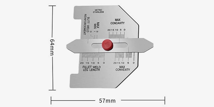 Stainless steel fillet weld gauge dimensions