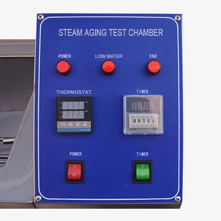 Steam aging test chamber with intuitive control panel
