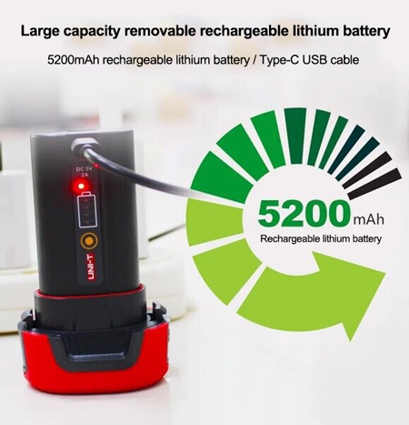 Thermal imaging camera with rechargeable battery