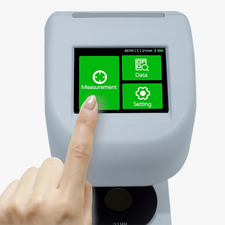 Touchscreen of portable haze meter
