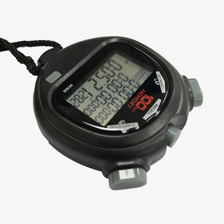 Triple row 100-lane stopwatch ergonomic design