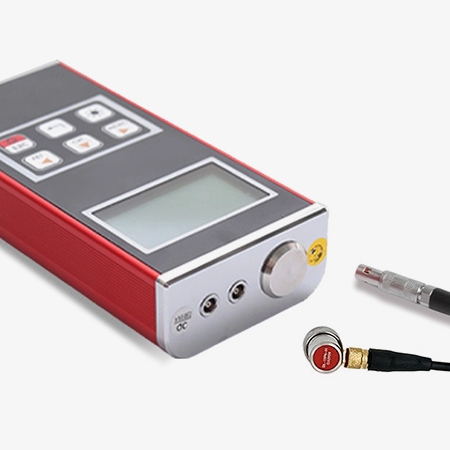Ultrasonic paint thickness gauge side view with probe