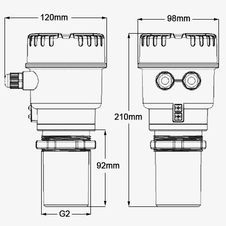 Ultrasonic water level meter structure diagram