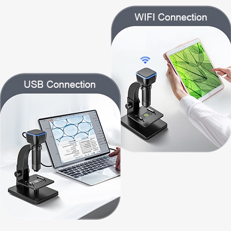 USB&WiFi digital microscope dual connections