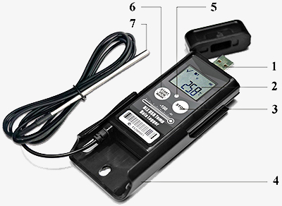 Temperature Data logger USB Thermometer Probe Waterproof Temp Recorder for  Win