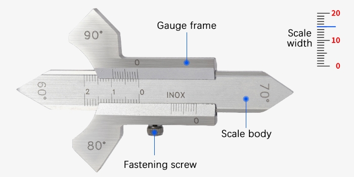 Vernier weld gauge structure