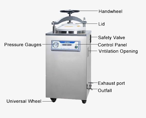 Vertical steam sterilizer display