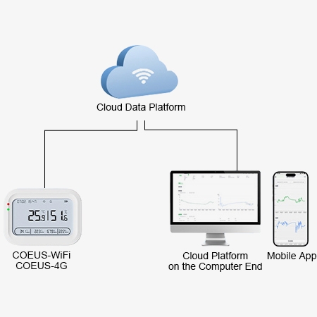 WIFI temperature and humidity data logger connect with computer and phone view