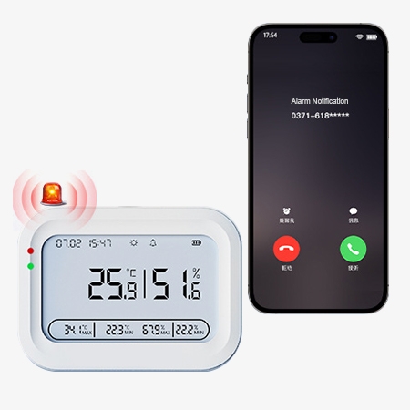 WiFi temperature and humidity data logger connect with phone detail view