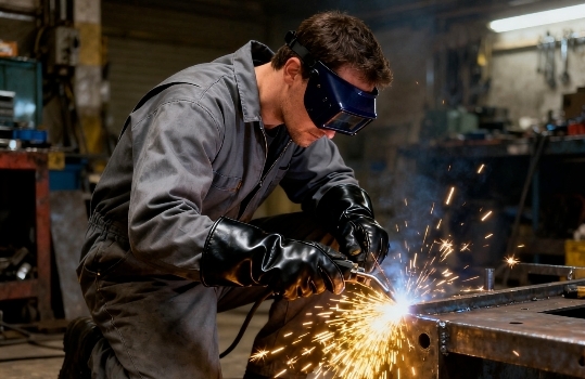 Work with safety goggles